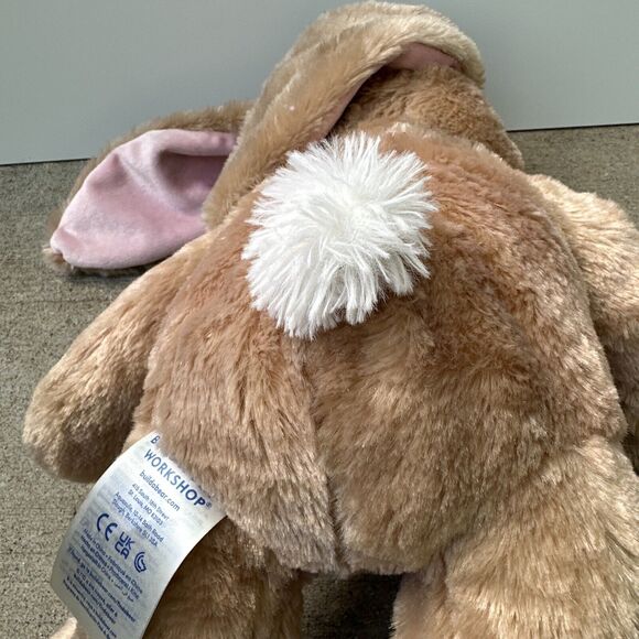 Build A Bear Brown Bunny Rabbit Plush Stuffed Animal Pink Ears Feet 15" Easter - Picture 7 of 13